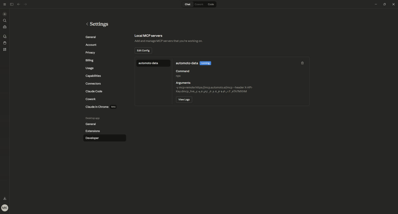 automoto-data running